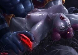 1boy 1girls abs medicham muscular_female pokemon raped toxicroak yultzr