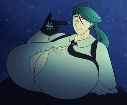 earth female fingers giantess green_hair macro planetary_macro pokemon_sv primebewbs rika_(pokemon)