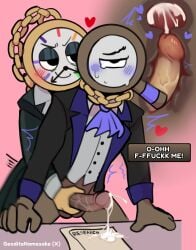 2020s 2025 2boys 2d chains cum_in_ass dandy's_world desk_sex digital_drawing_(artwork) digital_media_(artwork) dyle_(dandy's_world) gay gay_sex male male_only namesakegeodite penetration rodger_(dandy's_world) sex_from_behind tagme yaoi