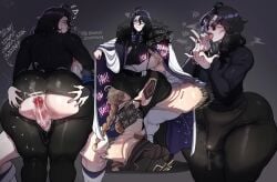 1girl 3boys 3femboys big_penis blackwhiplash female genshin_impact huge_ass tagme thick_ass thick_thighs