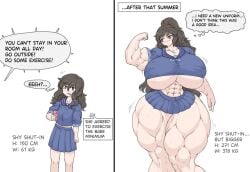 abs breast_expansion growth huge_breasts introvert muscle_growth muscular_female sheepapp timeskip