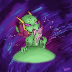 2025 areolae bedroom_eyes breasts colored couple cum cum_in_mouth cum_on_breasts cum_string duxeite fangs fawful female female_with_male femengumisi goblin_female green_skin horns long_tongue looking_at_viewer male mario_(series) mario_and_luigi:_bowser's_inside_story mario_and_luigi_(series) monster_girl nipples no_humans oozing_cum open_mouth oral orgasm penis penis_tip pink_eyes pixiv_link pupils signature staring stitches submissive teeth text tongue tongue_out touching_penis wet_lips wet_penis