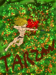 abs balls barefeet barefoot blonde_hair caveman dreadlocks feet feral flaccid flaccid_penis foreskin functionally_nude functionally_nude_male hunter jungle jungle_boy leaping loincloth loincloth_aside loincloth_lift loincloth_only long_hair loni_loud male muscles muscular_male ooga_booga penis primal primitive savage savage_land spear stone_age tarzan testicles the_loud_house toes tribal uncircumcised uncircumcised_penis unga_bunga unga_unga warrior wild