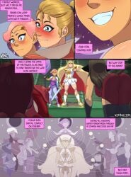 1futa 1girls adora blonde_hair blue_hair breasts clothed_female comic comic_page fantasizing female futanari glimmer_(she-ra) intersex large_breasts light-skinned_female light-skinned_futa light_skin mind_control muscular muscular_futa nsfani pink_hair pregnant pregnant_female she-ra_and_the_princesses_of_power text text_box thought_bubble wet_pussy wet_spot