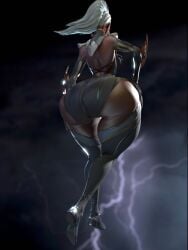 1girls 3d 3d_(artwork) african african_female ass back_view big_ass bottom_heavy dark-skinned_female dark_skin extrudeds fat_ass female female_only huge_ass marvel marvel_rivals massive_ass solo solo_female storm_(marvel_rivals) storm_(x-men) thick_thighs white_hair wide_hips x-men