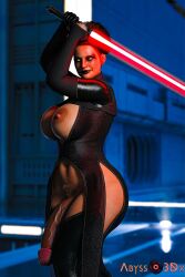 1futa 3d big_breasts big_penis corruption dark_penis dark_side dickgirl futa_only futanari ladyabysso light_saber looking_at_viewer natalie_portman padme_amidala partially_clothed pubes pubic_hair queen sith sith_eyes sith_lady sith_lord solo star_wars veiny_penis