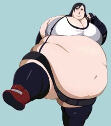 fat fat_female final_fantasy large_belly light-skinned_female morbidly_obese nikutsuki solo_female ssbbw tifa_lockhart