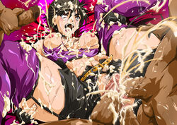 ahe_gao anal black_hair blade_uehara breasts bukkake censored clothed_sex clothing cum cum_all_over cum_drip cum_explosion cum_in_ass cum_in_mouth cum_in_pussy cum_inside cum_on_arms cum_on_ass cum_on_belly cum_on_body cum_on_breasts cum_on_face cum_on_hair cum_on_leg cum_on_lower_body cum_on_penis cum_on_self cum_on_stomach cum_on_thighs cum_on_tongue cum_on_upper_body cumshot d-stop dark-skinned_male dark_penis dark_skin double_vaginal facial female fucked_silly gangbang group_sex insertion interracial lactation large_breasts male multiple_insertions naughty_face open_mouth peeing penetration penis pubic_hair red_eyes rolling_eyes short_hair thighhighs tongue triple_penetration wrestle_angels