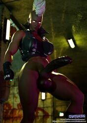 3d 3d_(artwork) abs balls dark-skinned_futanari dark_skin erection futa_only huge_cock kazkazuma marvel marvel_comics mutant_(marvel) ororo_munroe penis solo solo_futa storm_(x-men) white_hair x-men