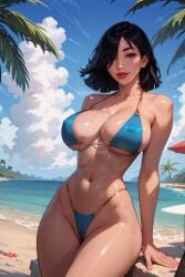 ai_generated asian asian_female big_breasts black_hair bob_cut disney disney_princess fa_mulan mature mature_female milf mulan mulan_(1998_film) naughtygirlsai short_hair