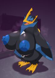 1girls anthro areola areolae big_breasts black_body blue_areola blue_nipples blush breasts empoleon female feral game_freak huge_breasts large_breasts nintendo nipples no_humans pokémon_(species) pokemon pokemon_(species) slightly_chubby standing thick_thighs tongue そし