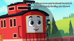 about_to_get_facefucked brake_car brake_van bruno_the_brake_car caboose cock_shadow dick_shadow drooling edit edited_image edited_screencap happy looking_up machine penis_shadow rolling_stock text thomas_and_friends thomas_and_friends_all_engines_go young