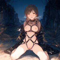 breasts brown_hair censored idolmaster idolmaster_cinderella_girls long_hair nipples nitta_minami pussy pussy_juice