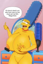 20th_century_fox 20th_century_studios big_ass big_breasts black_bikini blue_hair fox_corporation gracie_films horny huge_ass looking_at_viewer looking_back marge_simpson the_simpsons whoa_look_at_those_magumbos yellow_body