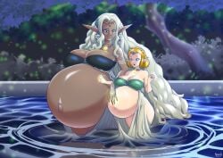 2girls belly_expansion big_belly big_breasts dark-skinned_female expansion female female_only gigantic_breasts huge_belly huge_breasts hyper_belly hyper_breasts marrazan pregnant pregnant_belly princess_zelda sonia_(tears_of_the_kingdom) the_legend_of_zelda the_legend_of_zelda:_tears_of_the_kingdom zelda_(tears_of_the_kingdom)