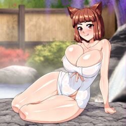 catgirl commissioner_upload oppai_forge pinup sauna tagme towel