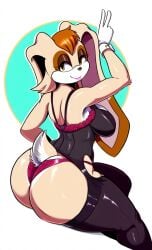 1girls ai_generated anthro ass big_breasts female furry huge_breasts large_breasts lingerie mature_female milf mullon novelai rabbit rabbit_ears rabbit_girl rabbit_humanoid sega sonic_(series) sonic_the_hedgehog_(series) vanilla_the_rabbit voluptuous voluptuous_female wide_hips