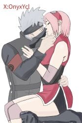 1boy 1girls age_difference female hatake_kakashi human kakashi_hatake kiss kissing male male/female mask naruto naruto:_the_last naruto_(series) naruto_shippuden older_man_and_teenage_girl on_lap pink_hair sakura_haruno sitting sitting_on_lap straight teacher_and_student younger_female