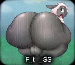 amanda_the_adventurer balls big_ass big_balls bubble_butt femboy furry huge_ass nicolaowo sheep tagme thick_thighs vhs_filter wide_hips wooly_(amanda_the_adventurer)