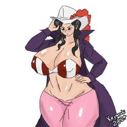 1female 1girls 2d 2d_(artwork) alvida ass big_ass big_breasts big_hips big_thighs black_hair boobs_bigger_than_head breasts coat female female female_focus female_only flat_colors gigantic_breasts hips keyaruki massive_breasts one_piece shiny_skin signature simple_background simple_coloring solo solo_focus standing thick_thighs thighs twitter_link unrealistic_proportions voluptuous voluptuous_female