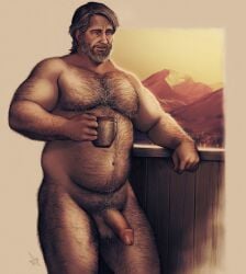 arthur_morgan blumnight chubby flaccid gay hairy male_only red_dead_redemption_2