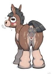 anatomically_correct anatomically_correct_genitalia anatomically_correct_pussy animal_genitalia animal_pussy anus back_view blush clitoris dokumoji equine_genitalia equine_pussy female_feral feral game_freak horse horse_pussy human_on_pokemon mudbray nintendo no_humans penis pokémon_(species) pokemon pokemon_(species) pokephilia puffy_anus pussy pussy_juice pussy_juice_drip pussy_penetration quadruped