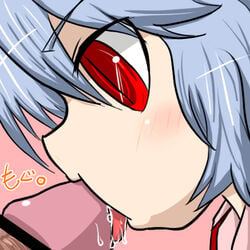 censored fellatio hakika licking lowres oral penis red_eyes remilia_scarlet saliva tongue touhou