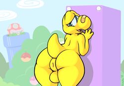 1boy 4_fingers anthro anthrofied anus apple ass balls bandage big_anus big_ass big_butt blue_eyes blush bubble_ass bubble_butt cute femboy flora_fauna food fruit frumples girly half-closed_eyes huge_ass huge_butt humanoid_hands koopa koopa_troopa koops looking_at_viewer looking_back male male_only mario_(series) nintendo nude open_mouth outside paper_mario piranha_plant plant presenting presenting_anus presenting_ass presenting_hindquarters puffy_anus reptile scalie sharp_teeth smile solo_focus standing stare tail teeth testicles thick thick_ass thick_thighs tongue tree turtle video_games warp_pipe wide_hips yellow_scales