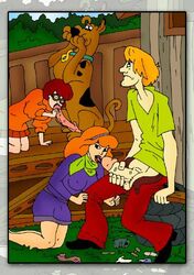 daphne_blake female hanna-barbera human male penis scooby-doo scooby-doo_(character) shaggy_rogers straight velma_dinkley yaoinami zoophilia