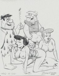 2001 barney_rubble betty_rubble female fred_flintstone hanna-barbera human julius_zimmerman male nipples straight the_flintstones wilma_flintstone