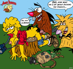 angry_beavers breasts crossover daggett day female feral fur human interspecies lisa_simpson male multiple_males nev nickelodeon nipples norbert outdoors sex straight tagme the_simpsons yellow_body zoophilia