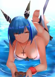 1girls against_floor ass ass_cleavage ass_crack azur_lane back back_dimples bikini bikini_bottom bikini_only bikini_top blue-haired_female blue_eyebrows blue_hair breast_press breast_squeeze breasts_against_floor breasts_on_floor breasts_on_ground breasts_press breasts_pressed_against_floor brown-eyed_female brown_eyes busty busty_female busty_girl butt_crack crab dimples_of_venus eyebrows_visible_through_hair feet female female_only foor gascogne_(azur_lane) halterneck lying lying_down lying_on_breasts lying_on_floor lying_on_ground lying_on_stomach medium_hair on_breasts on_floor on_ground on_stomach pressing_breasts pushing_breasts_together pushing_breasts_up saisarisu side-tie_bikini squeezing_breast squeezing_breasts squeezing_breasts_together string_bikini swimsuit swimwear thick_ass thick_butt water