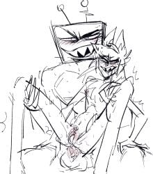 alastor_(hazbin_hotel) cuntboy hazbin_hotel lemoncatyu vox_(hazbin_hotel)