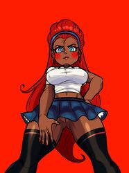 dark-skinned_female female_only fhs fhsz3r0 fnafhs fnafhs_z3ro huckleberry school_uniform tagme toddy_(fnafhs)