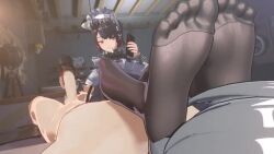 1boy 1girls 3d animated black_hair clothed_female_nude_male cum cumshot ellen_joe erect_penis erection feet feet_in_stockings female female_focus fetish foot_fetish foot_focus gray_hair gs_mel_(gs_melon) handjob hoyoverse legwear light-skinned_female light-skinned_male light_skin longer_than_30_seconds looking_at_phone maid maid_uniform male_pov medium_hair mihoyo naked neutral_expression opennsfwsp pantyhose penis pov shoe_on_penis shoejob smelly smelly_feet soles sound sound_effects steam tagme thighhighs video wise_(zenless_zone_zero) zenless_zone_zero