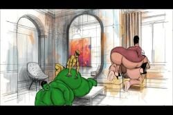 bbwts_(comic) big_ass big_penis female group_sex halloween mask tagme video