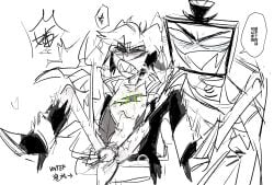 alastor_(hazbin_hotel) bondage cuntboy hazbin_hotel tagme vox_(hazbin_hotel)