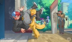 2025 2d 2d_(artwork) 2girls 3animals 3boys abra animal_humanoid anthro_penetrating anthro_penetrating_human blush blush_lines closed_eyes clothed clothed_female clothed_sex clothing color colored exhibitionism female female_penetrated furry generation_1_pokemon human human_female james_(pokemon) jessie_(pokemon) male male_penetrating male_penetrating_female meowth missionary missionary_position mr_fuga mrfuga onomatopoeia open_mouth out_of_character outside outside_sex penetration penny_(pokemon) phone pikachu pleasure_face pokemon pokemon_(species) pokephilia public public_indecency public_sex recording recording_on_phone satoshi_(pokemon) sex shocked shocked_expression shocked_eyes smile smirk smug tail team_rocket thick_thighs thighs watching