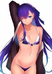 1girls 2d 2d_(artwork) 2d_artwork almost_naked almost_nude arm_behind_head armpits bare_armpits bare_belly bare_chest bare_hips bare_legs bare_midriff bare_navel bare_shoulders bare_skin bare_thighs belly belly_button bikini bikini_bottom bikini_only bikini_top blue-eyed_female blue_bikini blue_bikini_bottom blue_bikini_top blue_eyes blue_hair_ribbon blue_hair_tie blue_ribbon blue_string_bikini blue_swimsuit blue_swimwear breasts collarbone curvaceous curvaceous_body curvaceous_female curvaceous_figure curvaceous_hips curvy curvy_body curvy_female curvy_figure curvy_hips digital digital_art digital_drawing digital_drawing_(artwork) digital_media digital_media_(artwork) elbows exposed_armpits exposed_belly exposed_chest exposed_hips exposed_legs exposed_midriff exposed_navel exposed_shoulders exposed_skin exposed_thighs eye_closed fate/grand_order fate_(series) female female_focus female_only flat_breasts flat_chest flat_chested groin hair_ribbon hair_tie halterneck hand_behind_head high_resolution highres inguinal_crease inguinal_ligament lean_figure legs_closed legs_together linea_alba long_hair looking_at_viewer meltryllis meltryllis_(fate) micro_bikini midriff mostly_nude naked naked_female naked_woman narrow_waist navel nearly_nude nude nude_female nudity one-eye_closed one_eye_closed one_eye_open petite petite_body petite_breasts petite_female petite_girl petite_tits posing posing_for_the_viewer practically_nude purple-haired_female purple_eyebrows purple_hair ribbon saisarisu shoulders simple_background skinny skinny_female skinny_girl skinny_waist slender_body slender_waist slim_waist small_breasts smooth_chest solo standing stomach string_bikini swimsuit swimwear thick_thighs thighs thighs_together thong_bikini upper_body very_long_hair very_long_hair_female white_background wide_hips