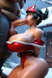 kiriko (overwatch) from christmas by ravenomega