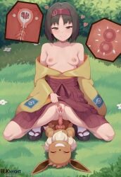 1boy 1girls after_sex after_vaginal ai_generated blk9201 blush breasts_out canine_genitalia canine_penis clitoris cross_section cum cum_in_pussy cum_in_uterus cum_inside cumdrip eevee ejaculation erika_(pokemon) fallopian_tubes female feral feral_on_female feral_on_human fertilization heart hearts_around_head human human_on_feral impregnation internal_cumshot interspecies interspecies_impregnation interspecies_sex japanese_clothes kimono kimono_pull kneeling knot male male_eevee male_pokemon/female_human no_panties open_clothes open_kimono ovaries ovum pokemon pokemon_(species) pokephilia pussy smile sperm_cell sperm_meets_ovum spread_pussy uterus x-ray zoophilia