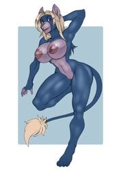 anthro autumm_airwave big_breasts breasts feline female looking_at_viewer mammal nipples nude open_mouth pussy smile solo standing wide_hips