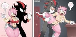 1boy 1girls 2025 2d 2d_(artwork) abs absurd_res absurdres amy_rose animal_ears artist_name big_penis big_thighs bimbo_body black_body black_fur black_nose black_penis boots bracelets breast_press chest_fur chest_tuft choker collar comic_panel curvy curvy_body curvy_female curvy_figure dialogue dialogue_box dialogue_bubble digital_drawing_(artwork) duo eulipotyphlan eyelashes fangs furry furry_female furry_male gloves gold_bracelets grabbing_another's_breast grabbing_another's_leg grabbing_breast grabbing_leg green_eyes hairband half_lidded_eyes hand_on_another's_ass hand_on_ass hand_on_table handwear_and_footwear_only hedgehog hedgehog_boy hedgehog_ears hedgehog_girl hedgehog_humanoid hi_res highres horny horny_female huge_ass huge_breasts huge_butt huge_thighs inhibitor_ring inminent_sex intraspecies leg_grab leg_hold leg_up light-skinned_female looking_at_partner looking_at_viewer male/female male_penetrating_female mammal middle_finger mobian_(species) mobian_hedgehog mr_foxy15 multiple_views naked naked_female peace_sign penetration penis penis_in_pussy pink_body pink_fur pink_hair pink_lips pink_lipstick pink_nipples pussy quills red_boots red_collar red_eyes red_hairband red_stripes red_tank_top rings room rough_sex sega sex sex_from_behind shadow shadow_the_hedgehog short_hair short_jeans shorts silhouette size_difference smirk sonic_(series) sonic_the_hedgehog_(series) speech_bubble standing_on_one_leg standing_sex table tan-skinned_male tank_top teasing three-tone_fur tongue tongue_out topwear twitter_username two-tone_fur ultimate_lifeform voluptuous voluptuous_female white_fur white_gloves wink winking_at_viewer