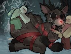 1girls 2boys 2boys1girl 99_nights_in_the_forest ??? anthro anthro_penetrated artist_name ass ass_bigger_than_head ass_grab ass_up balls big_ass big_breasts big_butt big_thighs blocky_body blush breasts buazzo christmas cleavage cum cum_drip cum_in_pussy cum_inside cum_on_body cumshot deer deer_(99_nights_in_the_forest) female furry genderswap_(mtf) gift gift_wrapped holidays horror innocent innocent_expression interspecies large_ass large_breasts large_butt large_thighs larger_female monster monster_girl motion_line mounting on_knees onomatopoeia penis penis_out plap plapping ribbons roblox roblox_game robloxian rule_63 scary scary_face self_upload size_difference small_dom_big_sub smaller_male snow spitroast tied tied_arms tied_up unaware watermark