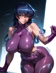 action_taimanin ai-created ai_generated bodysuit huge_breasts igawa_asagi taimanin_(series) thick_thighs wide_hips