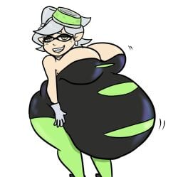 1girls belly belly_expansion big_belly big_breasts breasts cleavage fat huge_belly lewdsona looking_at_viewer marie_(splatoon) solo splatoon splatoon_(series)