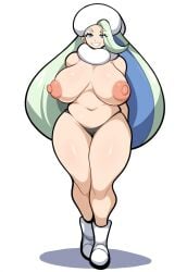 1girls ai_generated big_breasts female game_freak large_breasts melony_(pokemon) mullon nintendo nipples novelai nude pokemon pokemon_ss solo solo_female solo_focus