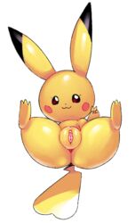 1girls 2018 3_toes 4_fingers :3 ass black_fur black_nose brown_eyes cleft_tail clitoris exed_eyes eyelashes feet female female_only flat_chest fur furry furry_only gesture legs_up long_ears looking_at_viewer lying naked nintendo no_nipples nude on_back paws pikachu plump_labia pokémon_(species) pokemon presenting presenting_pussy pussy red_eyes rodent simple_background smile solo spread_legs spreading tail thick_thighs toes v video_games white_background yellow_fur