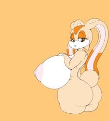 2017 anthro areola ass ber00 big_breasts big_butt breasts cream_the_rabbit erect_nipples female hi_res huge_breasts huge_butt lagomorph mammal nipples nude rabbit skullman777 solo sonic_(series)