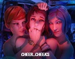 3d 3d_(artwork) 3d_render 3dcg 3dx 3girls blender blender3d blender_(artwork) blender_(software) blender_cycles blonde_hair blue_hair cheer_cheeks cheer_cheeks(artist) chloe_price choke_hold choked choking eye_contact girl_on_girl girls girls_only hand_in_mouth life_is_strange max_caulfield pov_eye_contact tears victoria_chase watching_sex